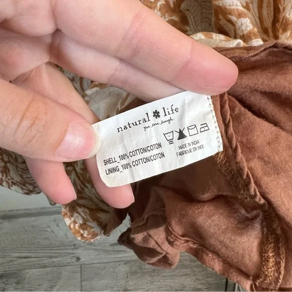 Natural Life Brown Cotton Tunic Aimee Mini Dress Medium - Picture 9 of 12